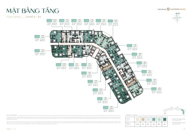 layout mặt bằng căn hộ tòa vida l2