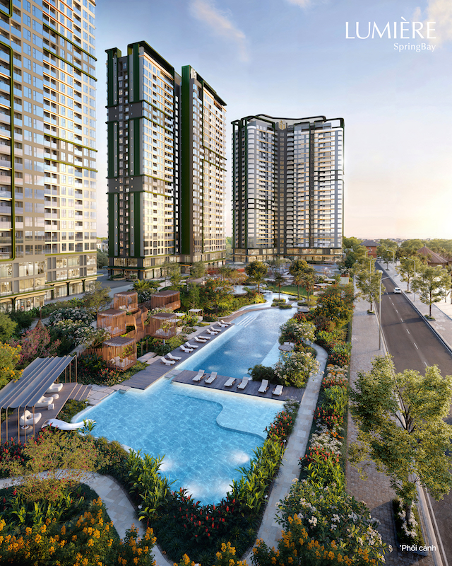 bể bơi tiêu chuẩn quốc tế olympic hơn 900m2 lumiere springbay